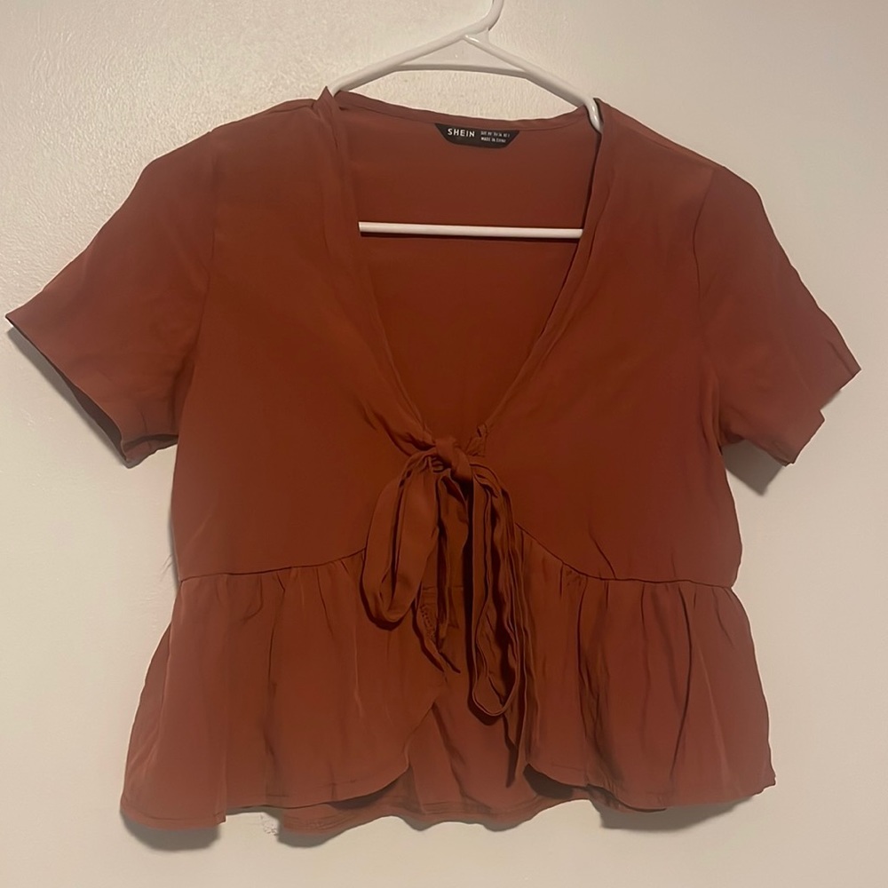 Womens XS Shein tie front shirt
